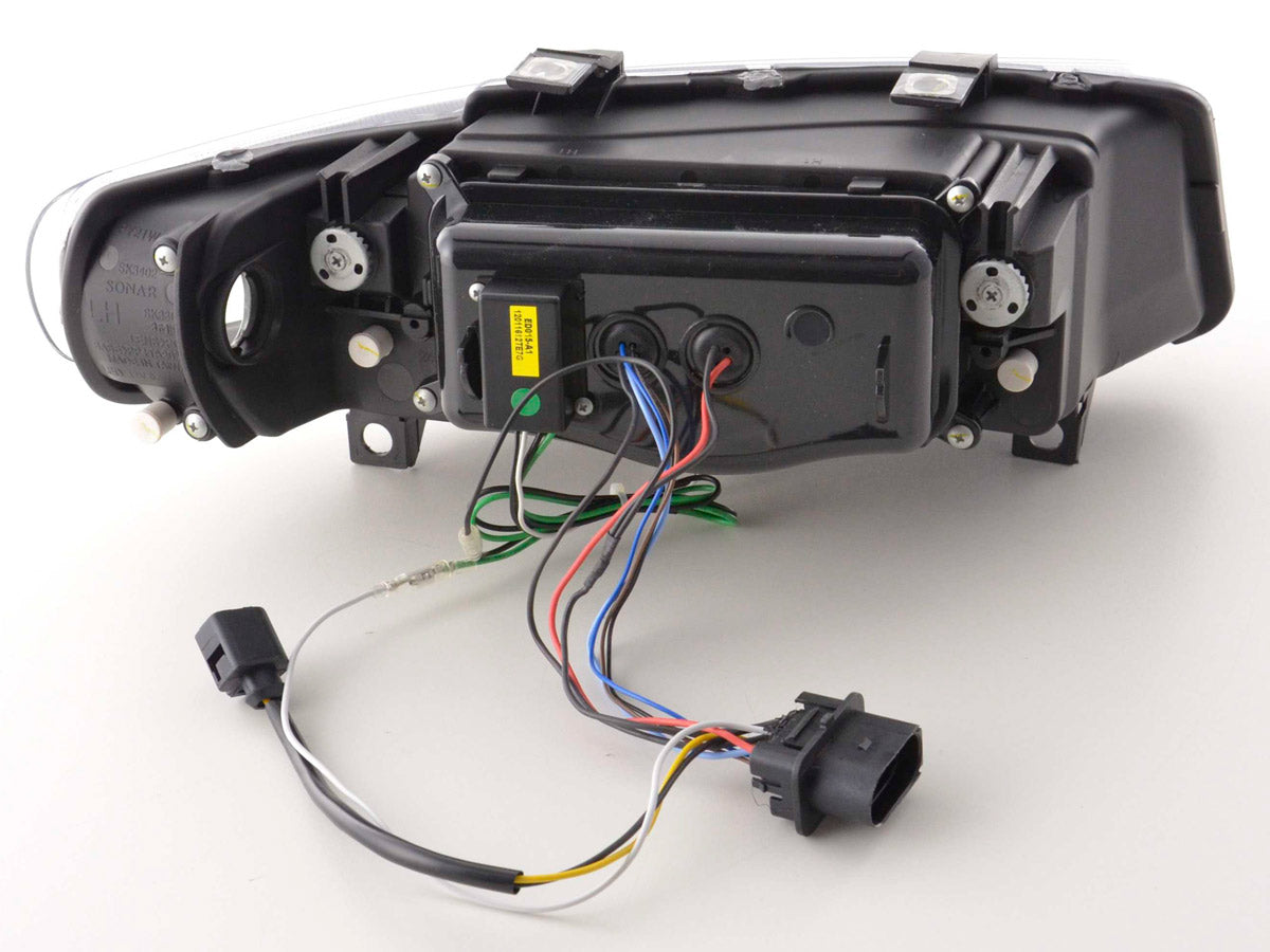 Scheinwerfer Set Daylight LED TFL-Optik Seat Leon Typ 1M Bj. 99-05 schwarz