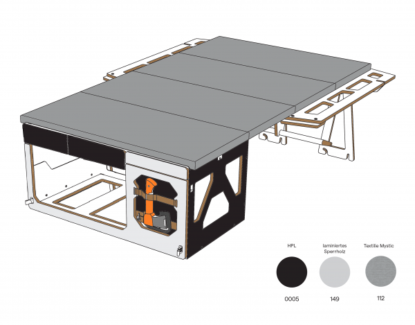 Irmscher Jeep Wrangler Schlafmodul in Farbe 112