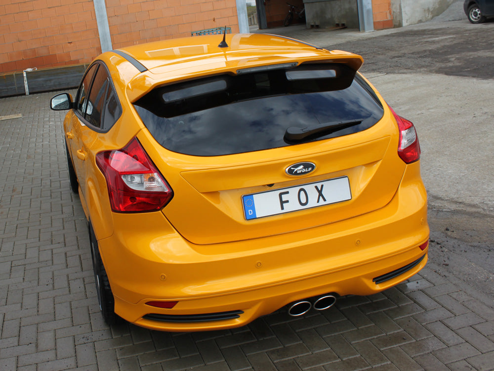 Ford Focus III ST Fließheck Diesel Endschalldämpfer quer Ausgang mittig inkl. Verbindungsrohr - 2x115x85 Typ 32 mittig