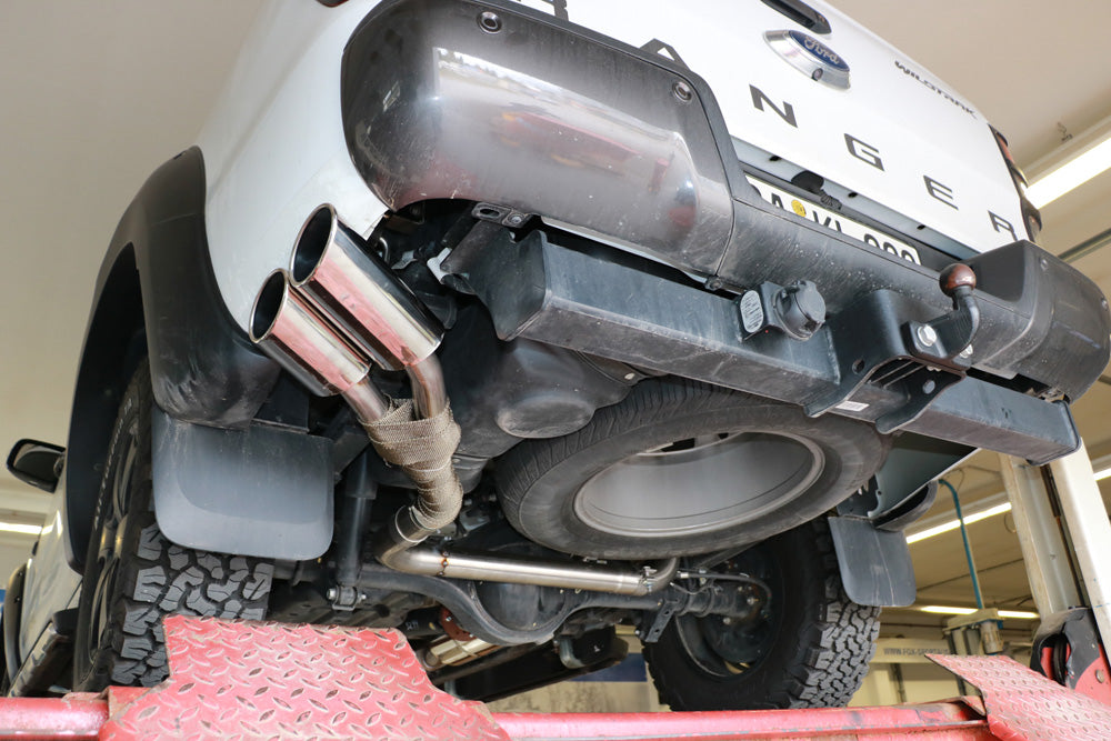 Ford Ranger 2011-08/2015 - 4x4 - Doppelkabine Endschalldämpfer Sidepipe, Ausgang an der linken Fahrzeugseite hinter dem Hinterrad - 2x115x85 Typ 38