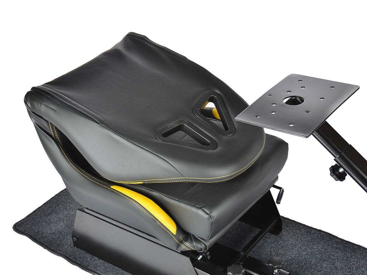 FK Gamesitz Spielsitz Rennsimulator eGaming Seats Suzuka schwarz/gelb mit Teppich