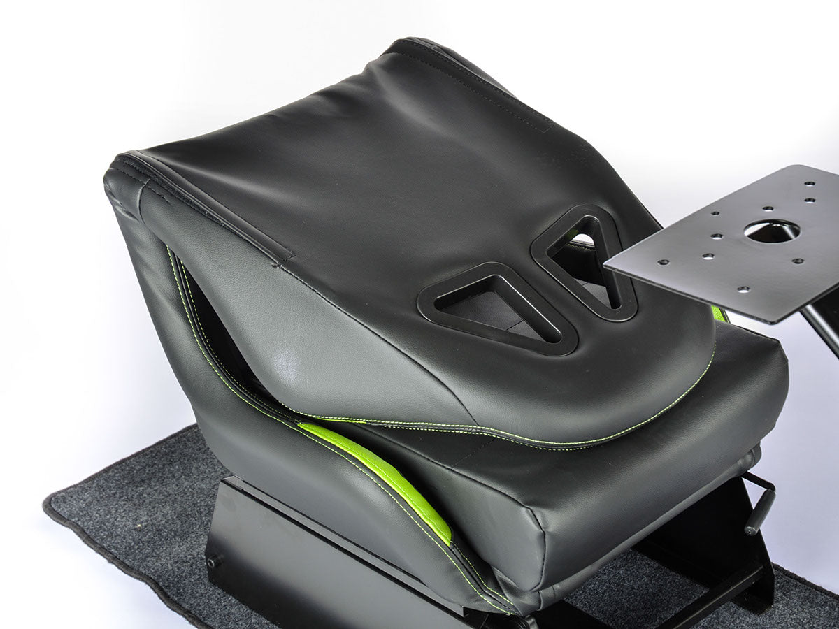 FK Gamesitz Spielsitz Rennsimulator eGaming Seats Suzuka schwarz/grün mit Teppich