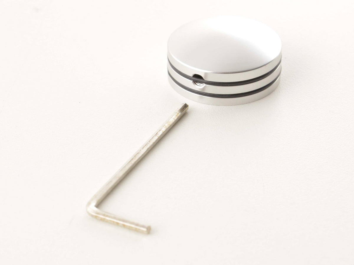 Spiegelverstellknöpfe Set Alu mit Kunststoffringen (2 universal, silber