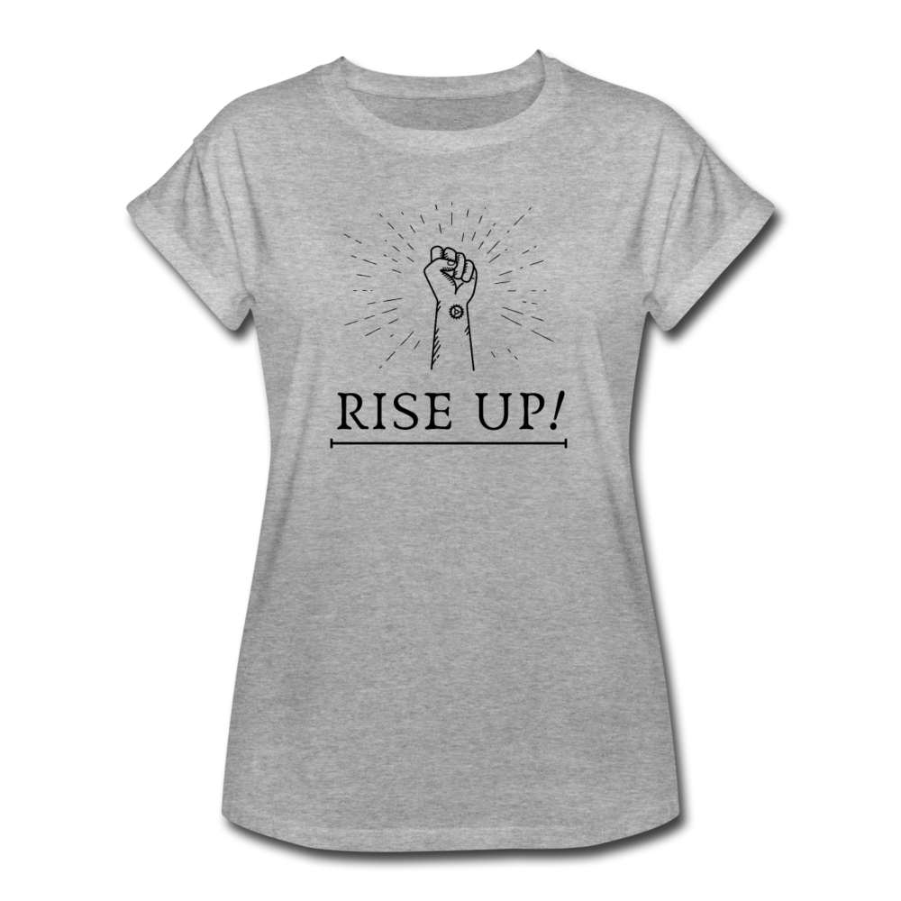 Frauen Oversize T-Shirt Rise Up - Grau meliert