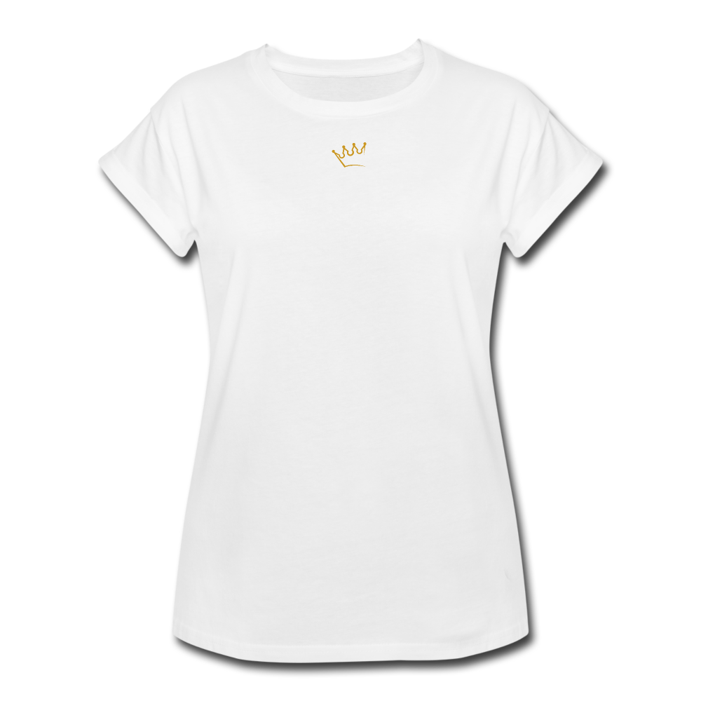Frauen Oversize T-Shirt Queen Logo - Weiß
