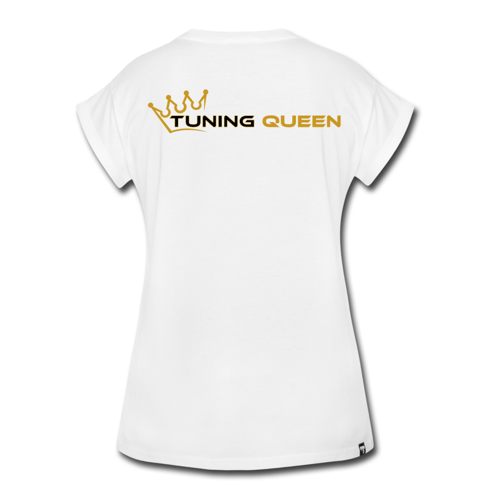 Frauen Oversize T-Shirt Queen Logo - Weiß