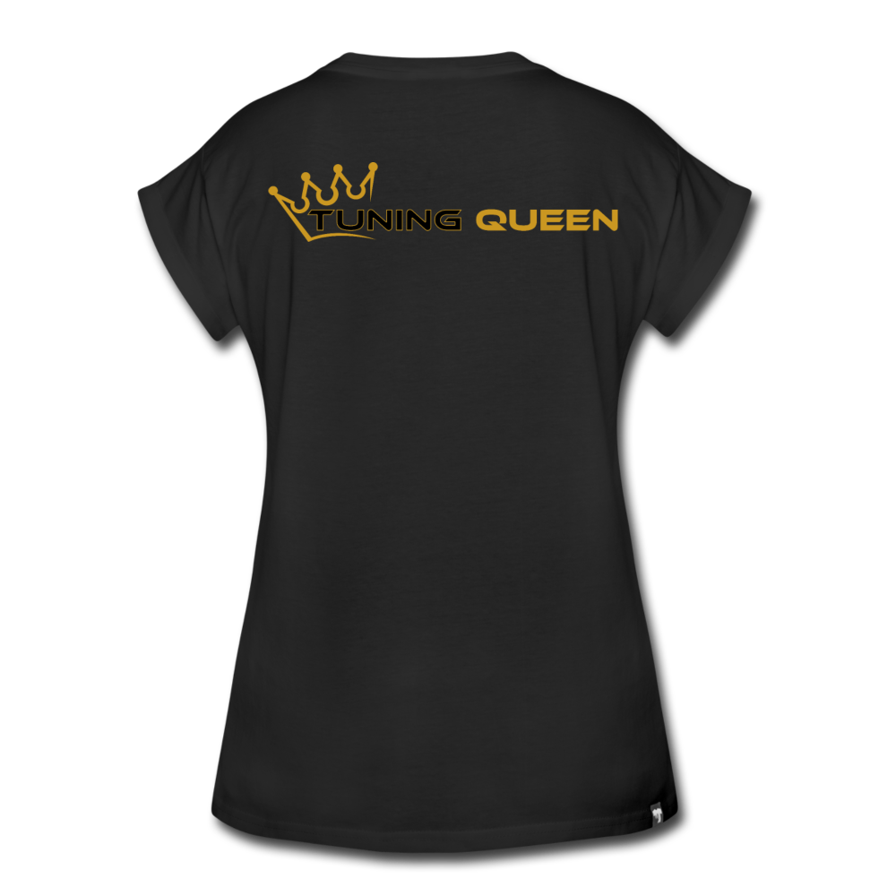 Frauen Oversize T-Shirt Queen Logo - Schwarz