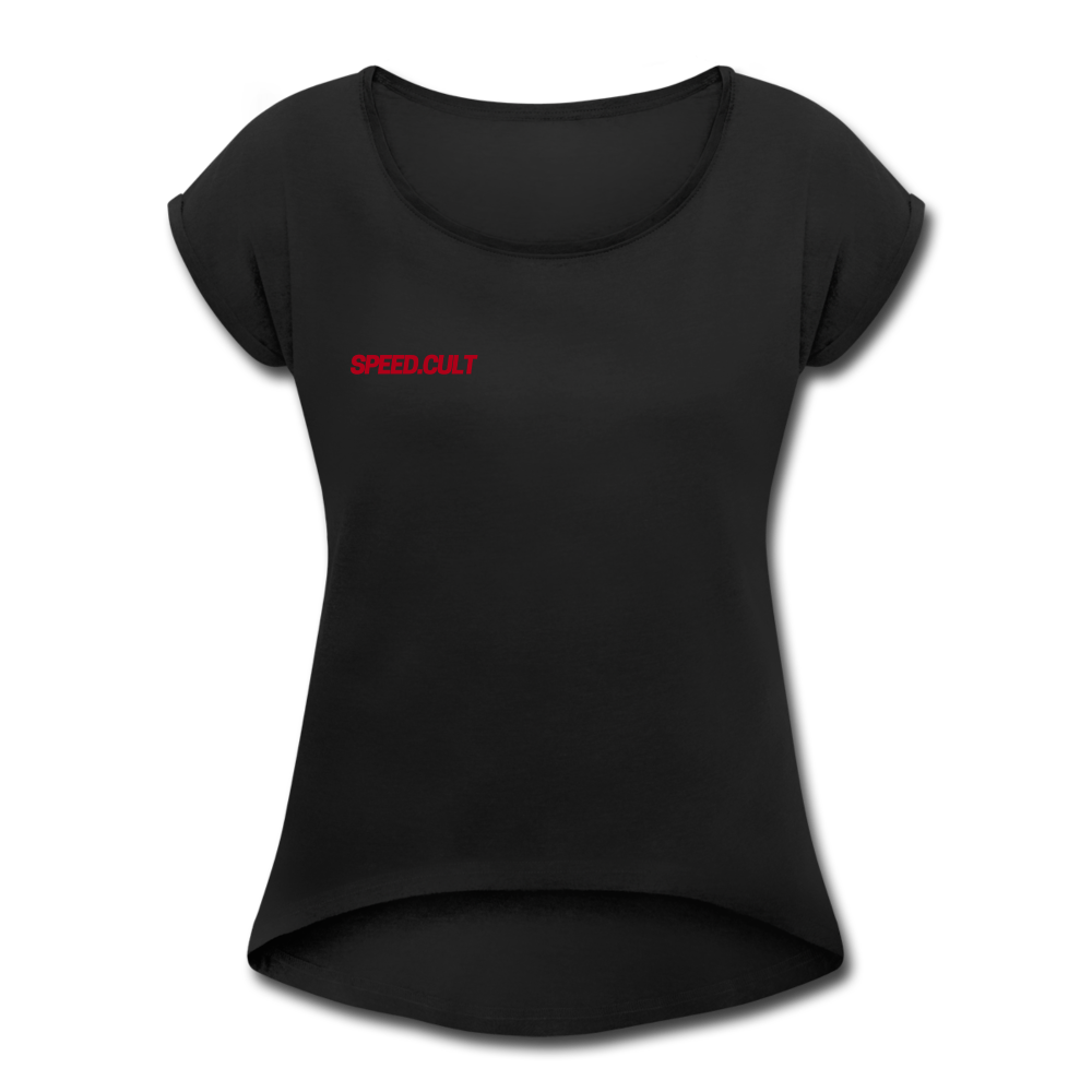 Frauen T-Shirt mit gerollten Ärmeln Speed Cult ONI - Schwarz