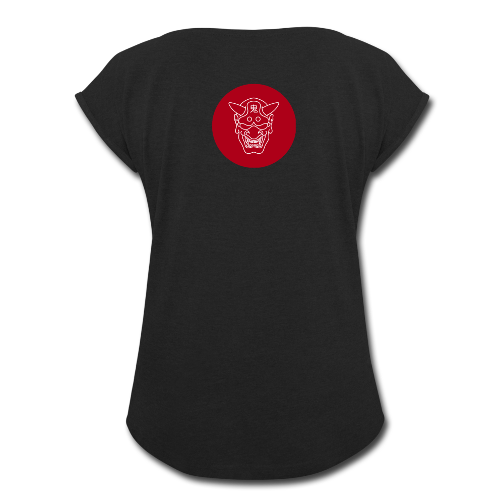 Frauen T-Shirt mit gerollten Ärmeln Speed Cult ONI - Schwarz