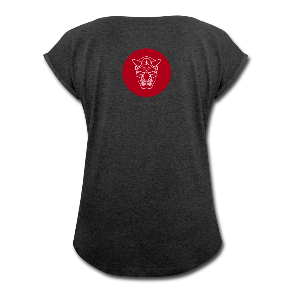 Frauen T-Shirt mit gerollten Ärmeln Speed Cult ONI - Schwarz meliert