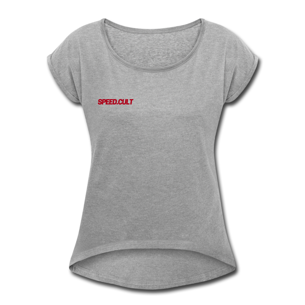 Frauen T-Shirt mit gerollten Ärmeln Speed Cult ONI - Grau meliert