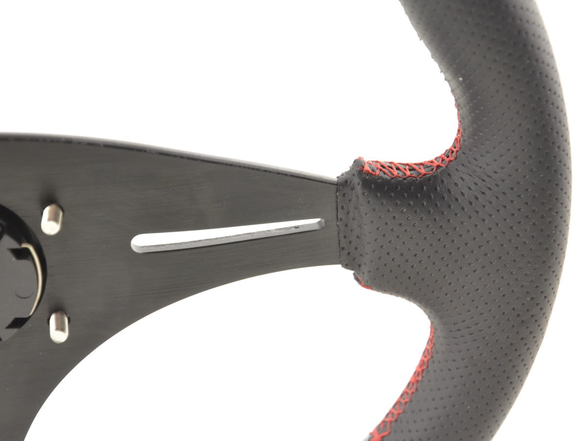 Sportlenkrad universal Carbon schwarz/rot