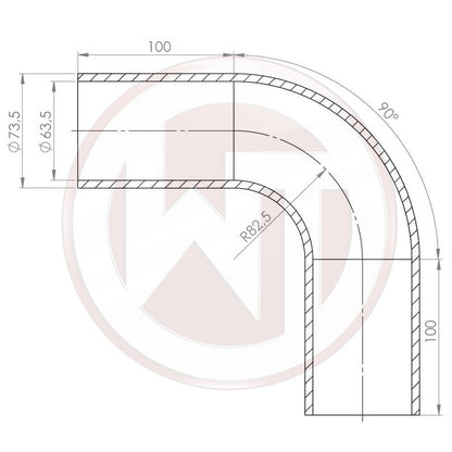 Wagner Tuning Ø63,5mm Silikonschlauch 90° Bogen schwarz