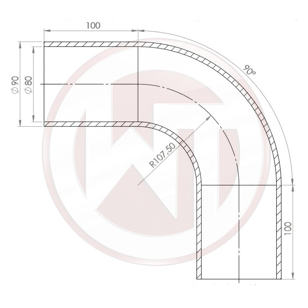 Wagner Tuning Ø80mm Silikonschlauch 90° Bogen schwarz