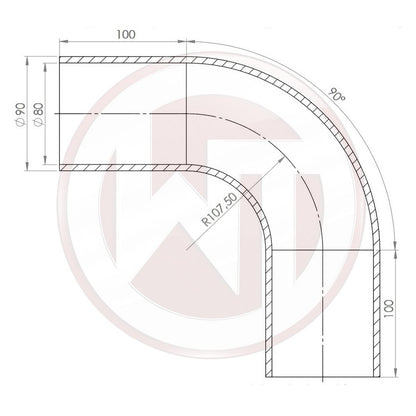 Wagner Tuning Ø80mm Silikonschlauch 90° Bogen schwarz