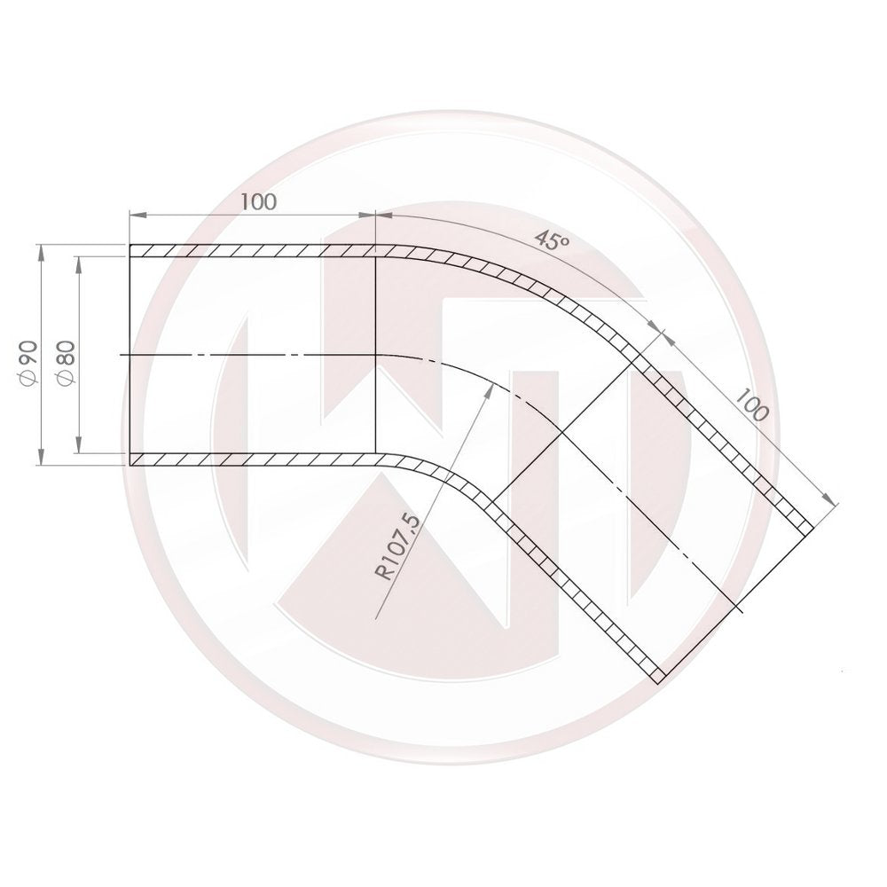 Wagner Tuning Ø80mm Silikonschlauch 45° Bogen schwarz