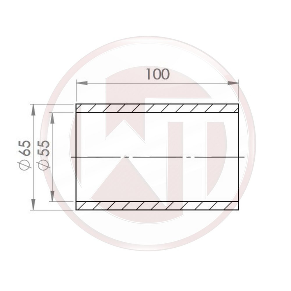 Wagner Tuning Ø55mm Silikonverbinder gerade schwarz