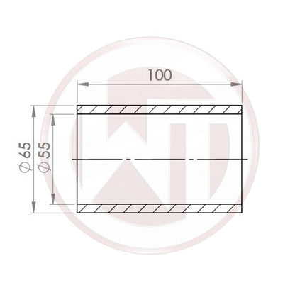 Wagner Tuning Ø55mm Silikonverbinder gerade schwarz