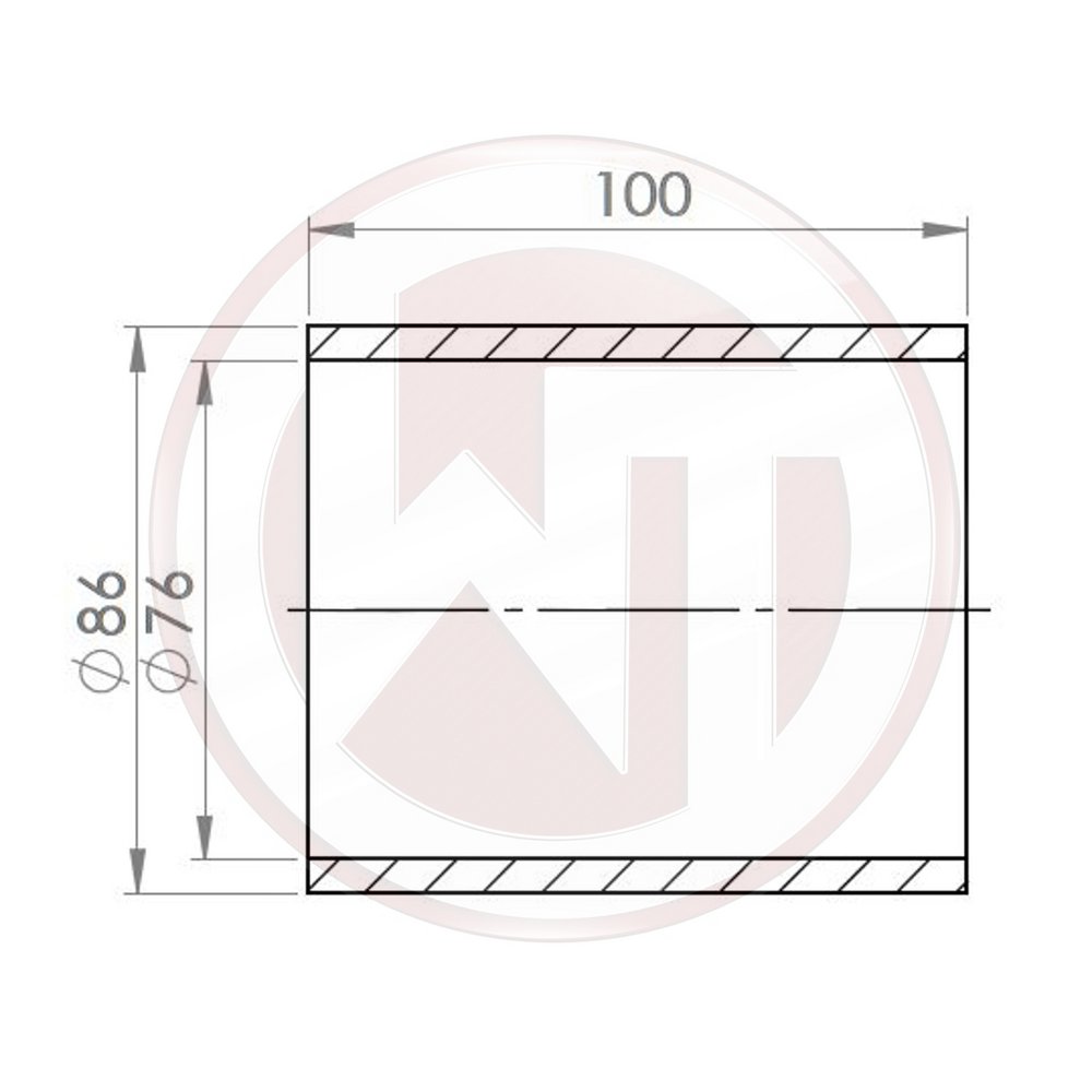 Wagner Tuning Ø76mm Silikonverbinder gerade schwarz