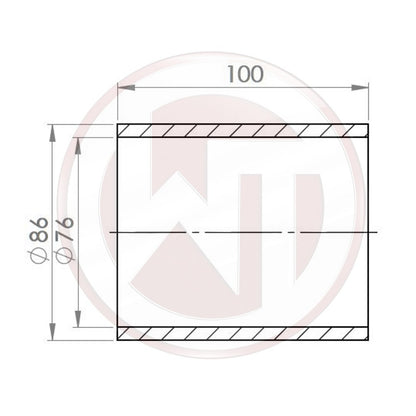 Wagner Tuning Ø76mm Silikonverbinder gerade schwarz
