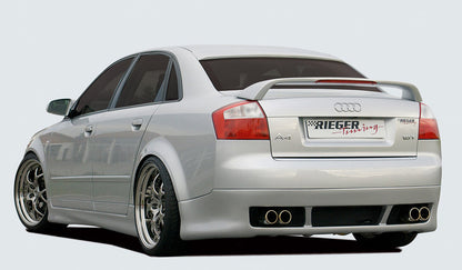 Audi A4 (8E) Typ B6 Rieger ESD, li/re Typ 12, Audi A4 (8E) nur Quattro 1,8T 110/120/140 kW  1,9l TDI 96kW  2,5l TDI 132kW rechts, links, mit Prägung, 4x76mm, für RIEGER-Heckansatz, Edelstahl, 
inkl. Gutachten
