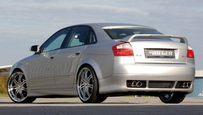 Audi A4 (8E) Typ B6 Rieger ESD, li/re Typ 12, Audi A4 (8E) nur Quattro 1,8T 110/120/140 kW  1,9l TDI 96kW  2,5l TDI 132kW rechts, links, mit Prägung, 4x76mm, für RIEGER-Heckansatz, Edelstahl, 
inkl. Gutachten