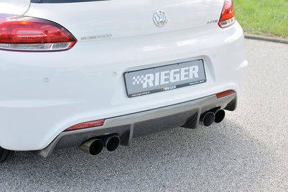 VW Scirocco 3 (13) Rieger ESD, 4x90mm Typ 14, ohne Siebrohreinsatz -092 VW Scirocco 2,0l TFSI 147/155kW 2,0l TDI103kW links, rechts, 4x90mm, ohne Siebrohr, seitl. versetzt, mit Prägung, für RIEGER Heckansatz u. -einsatz, Edelstahl, 
inkl. Gutachten