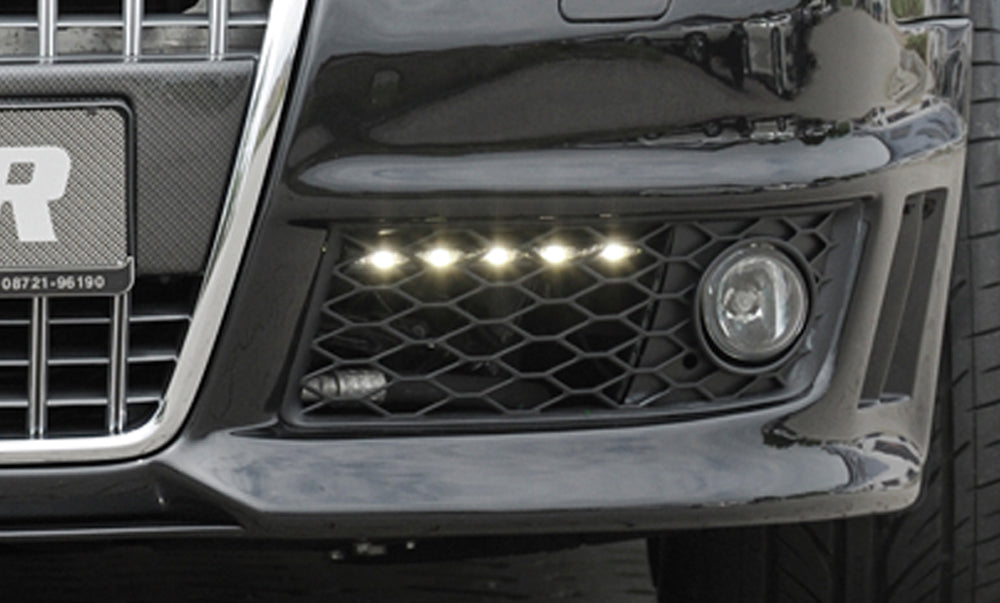 Audi A4 (8H) LED Tagfahrleuchtensatz Slim-Line  dunkel  mit Steuergerät incl. Kabelbaum für Spoilerstoßstange