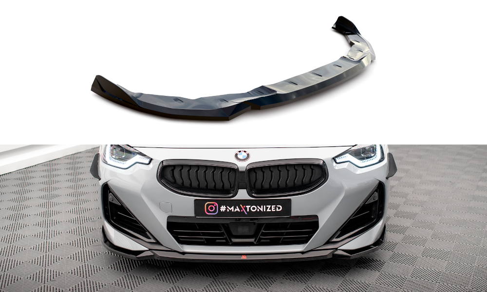 Maxton Front Ansatz V.1 für BMW 2 Coupe M-Paket / M240i G42 schwarz Hochglanz