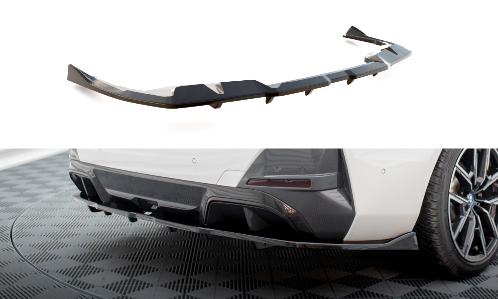 Maxton Mittlerer Diffusor Heck Ansatz DTM Look für V.2 BMW i4 M-Paket G26 schwarz Hochglanz