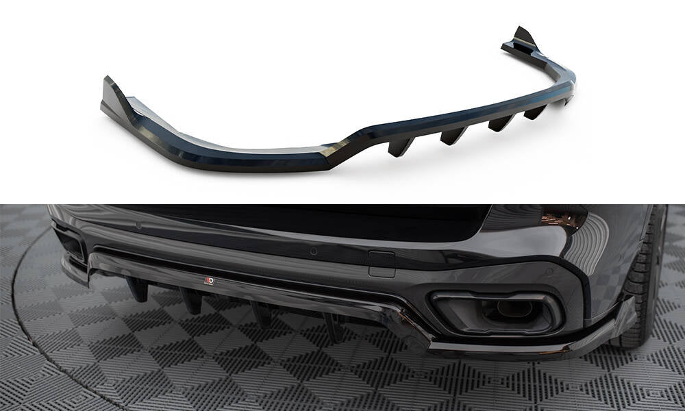 Maxton Mittlerer Diffusor Heck Ansatz DTM Look für BMW X5 M-Paket G05 schwarz Hochglanz