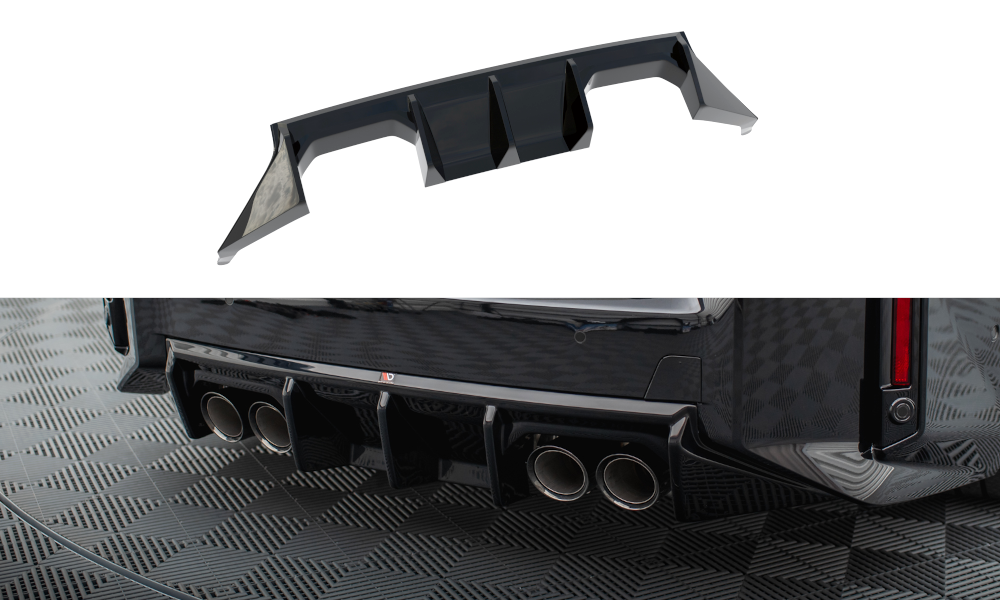 Maxton Diffusor Heck Ansatz V.1 für BMW M2 G87 schwarz Hochglanz
