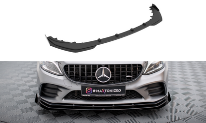 Maxton Street Pro Front Ansatz für +Flaps für + Flaps Mercedes-AMG C43 Coupe C205 Facelift schwarz Hochglanz