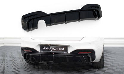 Maxton Diffusor Heck Ansatz für BMW 1er M-Paket F20 Facelift (Version mit einseitigem Einzelauspuff)