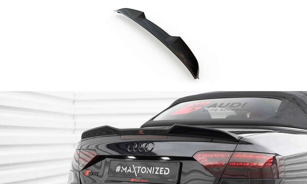 Maxton Spoiler CAP für 3D Audi S5 / A5 S-Line Cabrio 8T schwarz Hochglanz
