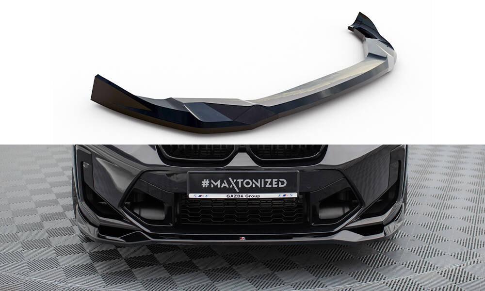 Maxton Front Ansatz V.2 für BMW X3 M F97 Facelift schwarz Hochglanz