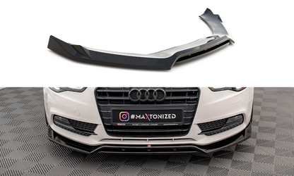 Maxton Front Ansatz V.2 für Audi A5 Coupe / Sportback 8T Facelift schwarz Hochglanz