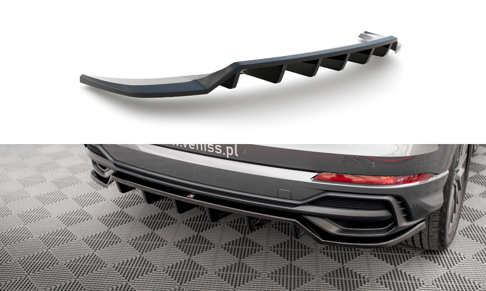 Maxton Mittlerer Diffusor Heck Ansatz DTM Look für Audi Q3 S-Line F3 schwarz matt