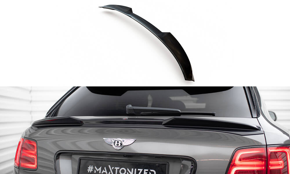 Maxton Niedriger Spoiler CAP für 3D Bentley Bentayga Mk1  schwarz Hochglanz
