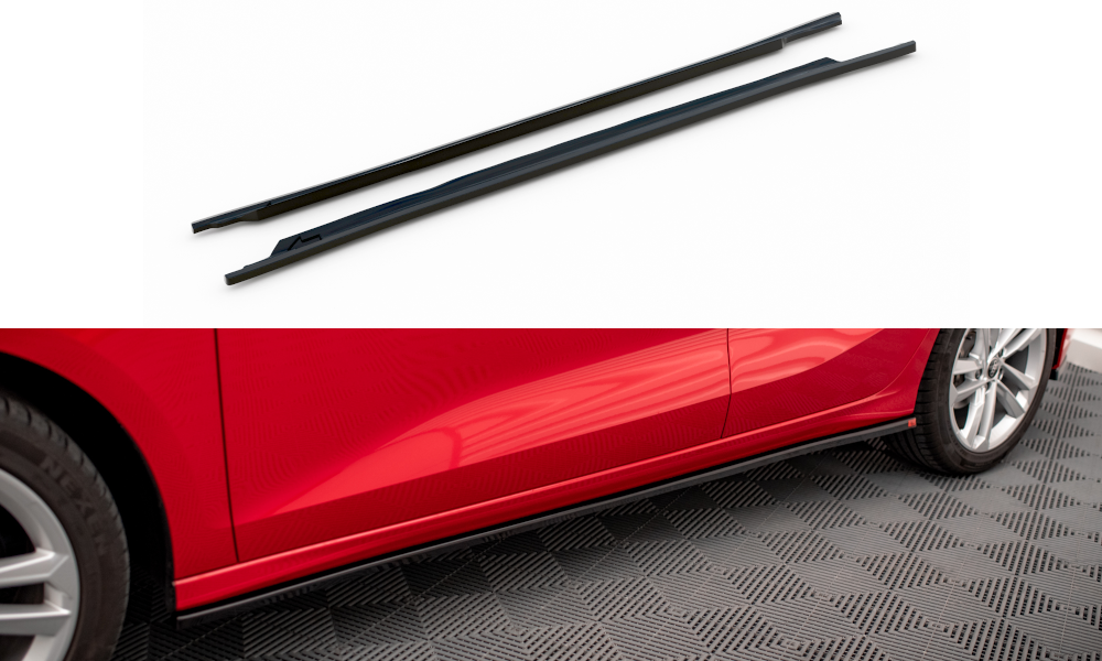 Maxton Seitenschweller Ansatz für Audi A3 8Y Carbon Look