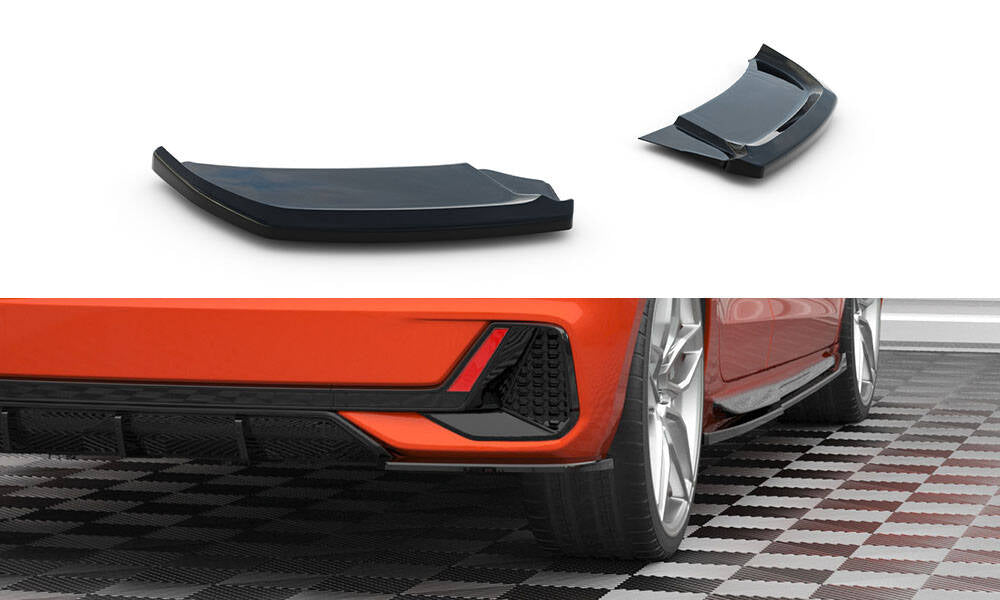 Maxton Heck Ansatz Flaps Diffusor V.2 für Audi A1 S-Line GB schwarz Hochglanz