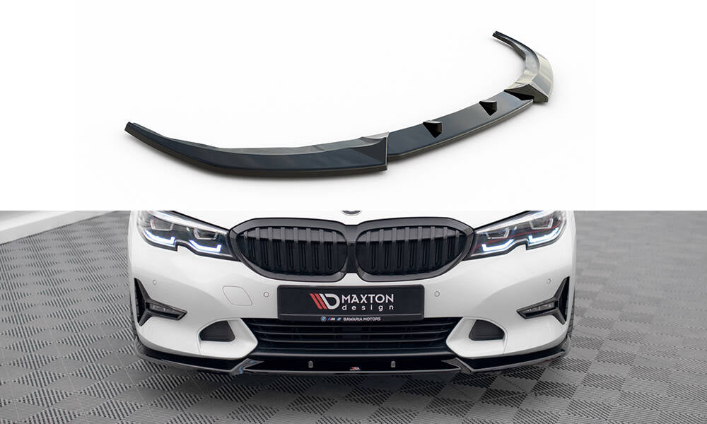 Maxton Front Ansatz V.1 für BMW 3er Sport Line G20 / G21 schwarz Hochglanz