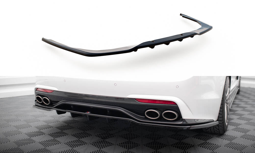 Maxton Mittlerer Diffusor Heck Ansatz DTM Look für Kia Stinger Mk1 schwarz Hochglanz