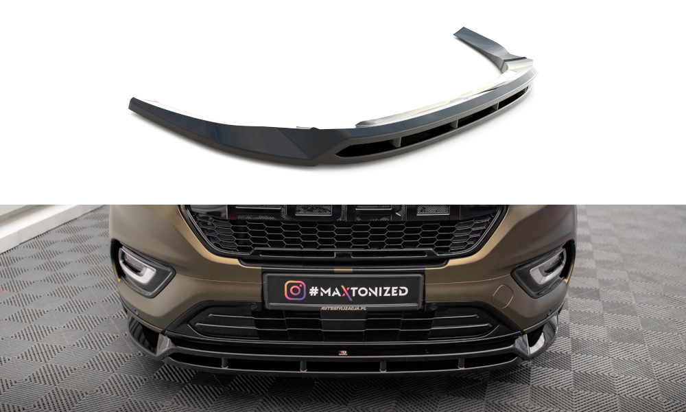 Maxton Front Ansatz für Ford Tourneo Custom Mk1 Facelift schwarz Hochglanz