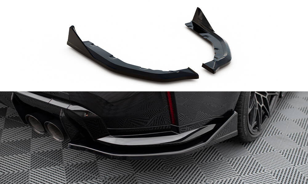 Maxton Heck Ansatz Flaps Diffusor V.3 für CSL Look BMW M3 G80 schwarz Hochglanz