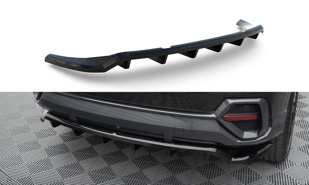 Maxton Mittlerer Diffusor Heck Ansatz DTM Look für Audi Q3 Sportback F3 schwarz Hochglanz