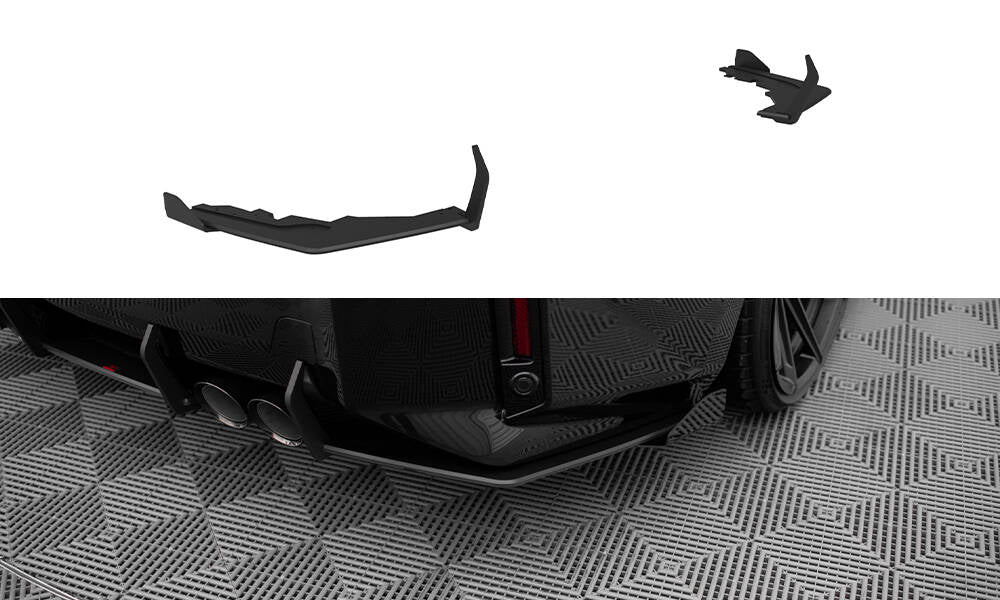Maxton Street Pro Heck Ansatz Flaps Diffusor V.1 +Flaps für BMW M2 G87 schwarz Hochglanz