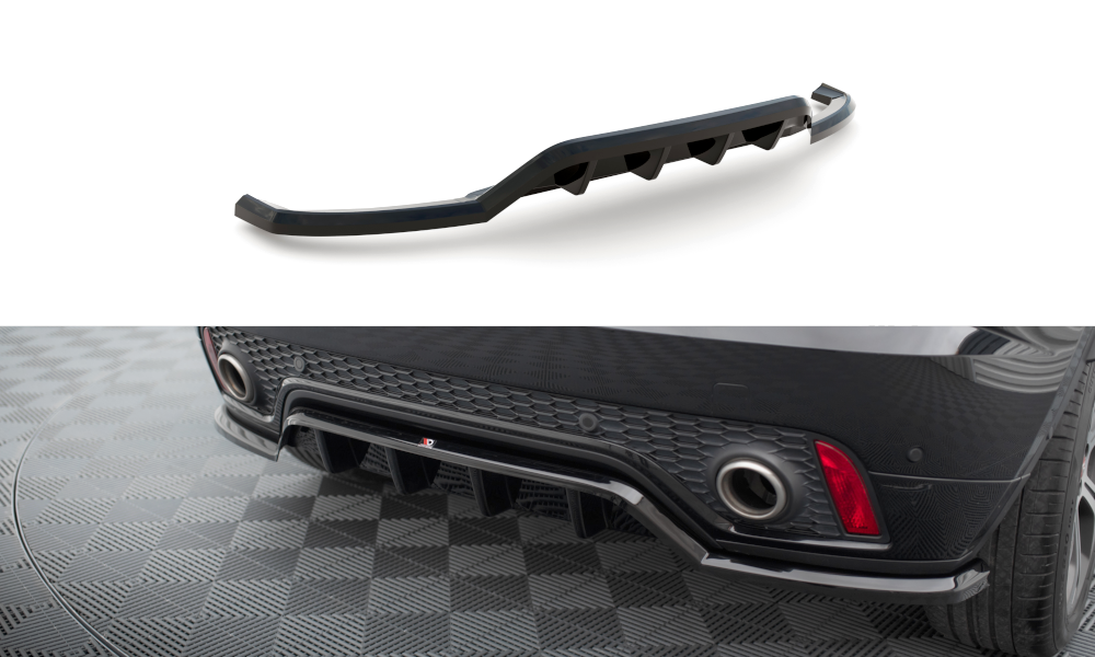 Maxton Mittlerer Diffusor Heck Ansatz DTM Look für Jaguar E-Pace R-Dynamic Mk1 schwarz Hochglanz