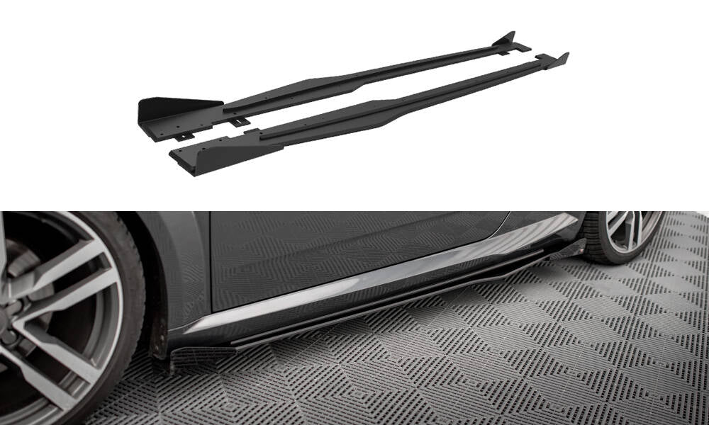 Maxton Street Pro Seitenschweller Ansatz für + Flaps Audi TT S / S-Line 8S schwarz Hochglanz