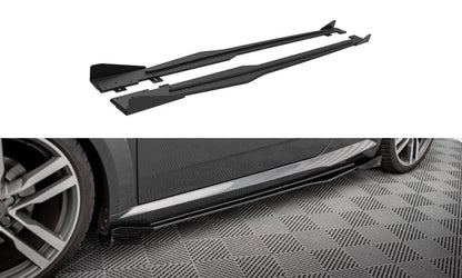 Maxton Street Pro Seitenschweller Ansatz für + Flaps Audi TT S / S-Line 8S schwarz Hochglanz
